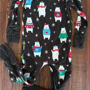 Cozy Black Polar Bear Kids One Piece